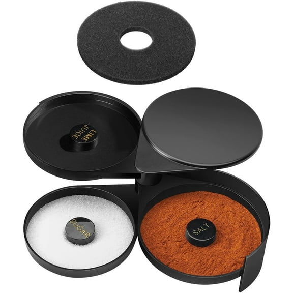 RUseeN Margarita Salt Rimmer Set, Salt Rimmer with Sponges, 3-Tier Glass Rimmer, Margarita Salt Rimmer Dish for Cocktails, Bar Salt and Sugar Rimmer for Drinks, Bar Accessories for Bloody Mary