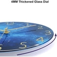 thumbnail image 6 of 12 Inch Silent Blue Wall Clocks Battery Operated for Bedroom Blue Glass Wall Clock for Living Room Kitchen Decor, 6 of 14