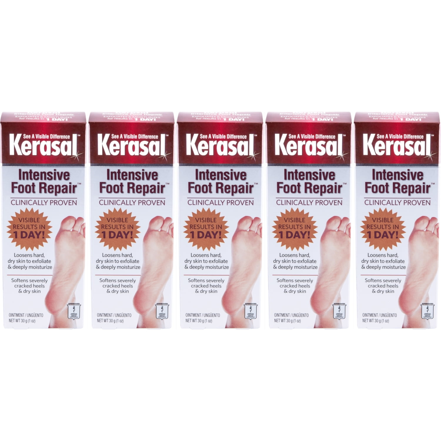 5 Pack Kerasal Intensive Exfoliating ParabenFree Foot Repair Ointment