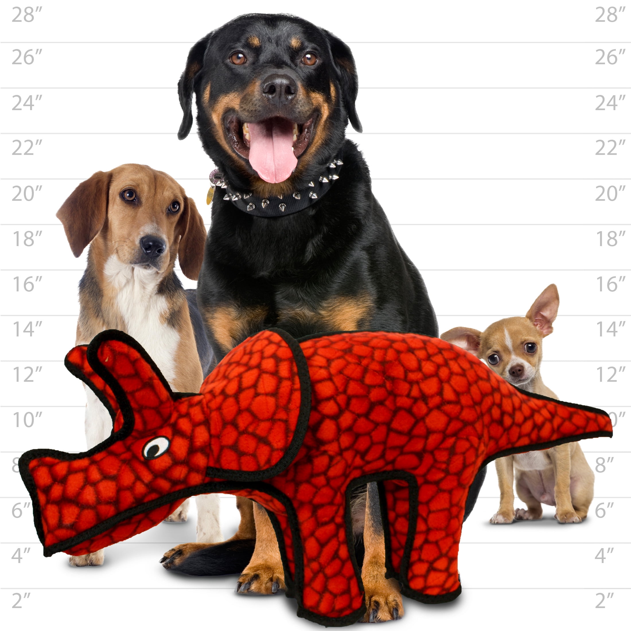 Tuffy Dinosaur Triceratops Durable Squeaky Plush Dog Toy