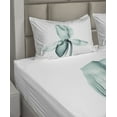 thumbnail image 6 of Ambesonne Nature Fitted & Top Sheet Set with Shams, Modern Flower X-Ray, Teal White, 6 of 8