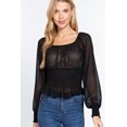 thumbnail image 1 of Long Slv Smocked Chiffon Top, 1 of 4