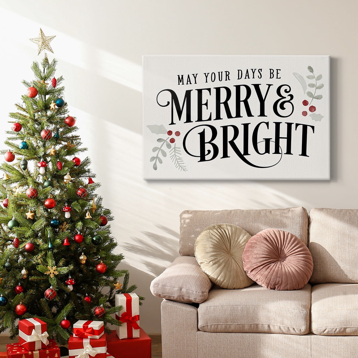 Merry Sentiment II- Gallery Wrapped Canvas