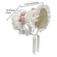 thumbnail image 3 of Hsqqdc Pink Sweet Lolita Lace Bonnet Hat, Victorian Ruffle Hat with Tassels for Tea Party, 3 of 7