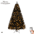 thumbnail image 2 of 8FT Pre-Lit Black Artificial Christmas Tree with 550 Warm White LEDs, 8 Lighting Modes, Remote Control, Perfect for Holiday Décor, 2 of 8
