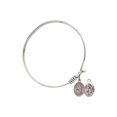 thumbnail image 2 of 6 1/4 inch Round Eye Hook Bangle Bracelet w/ St. Sebastian/Martial Arts in Sterling Silver, 2 of 3