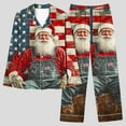 thumbnail image 4 of successthop Plus Size Christmas Pajamas for Women Santa Long Sleeve Lapel Button Nightwear and Pj Pants Xmas Sleepwear L, 4 of 6