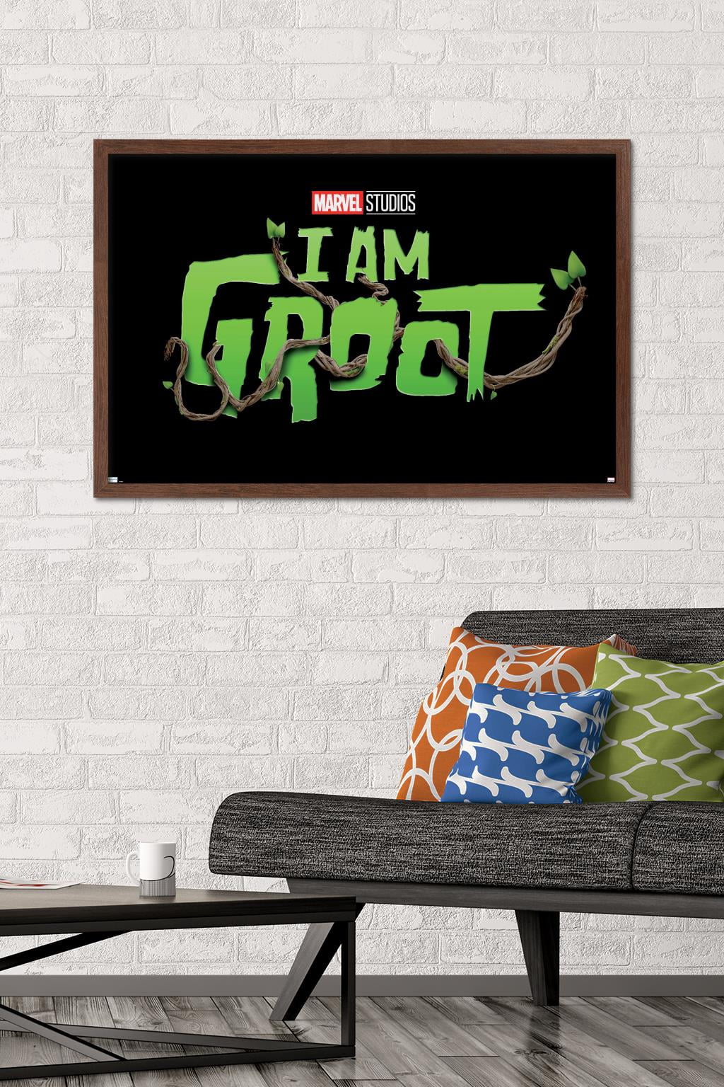 Marvel I Am Groot - Logo Wall Poster, 22.375" x 34", Framed