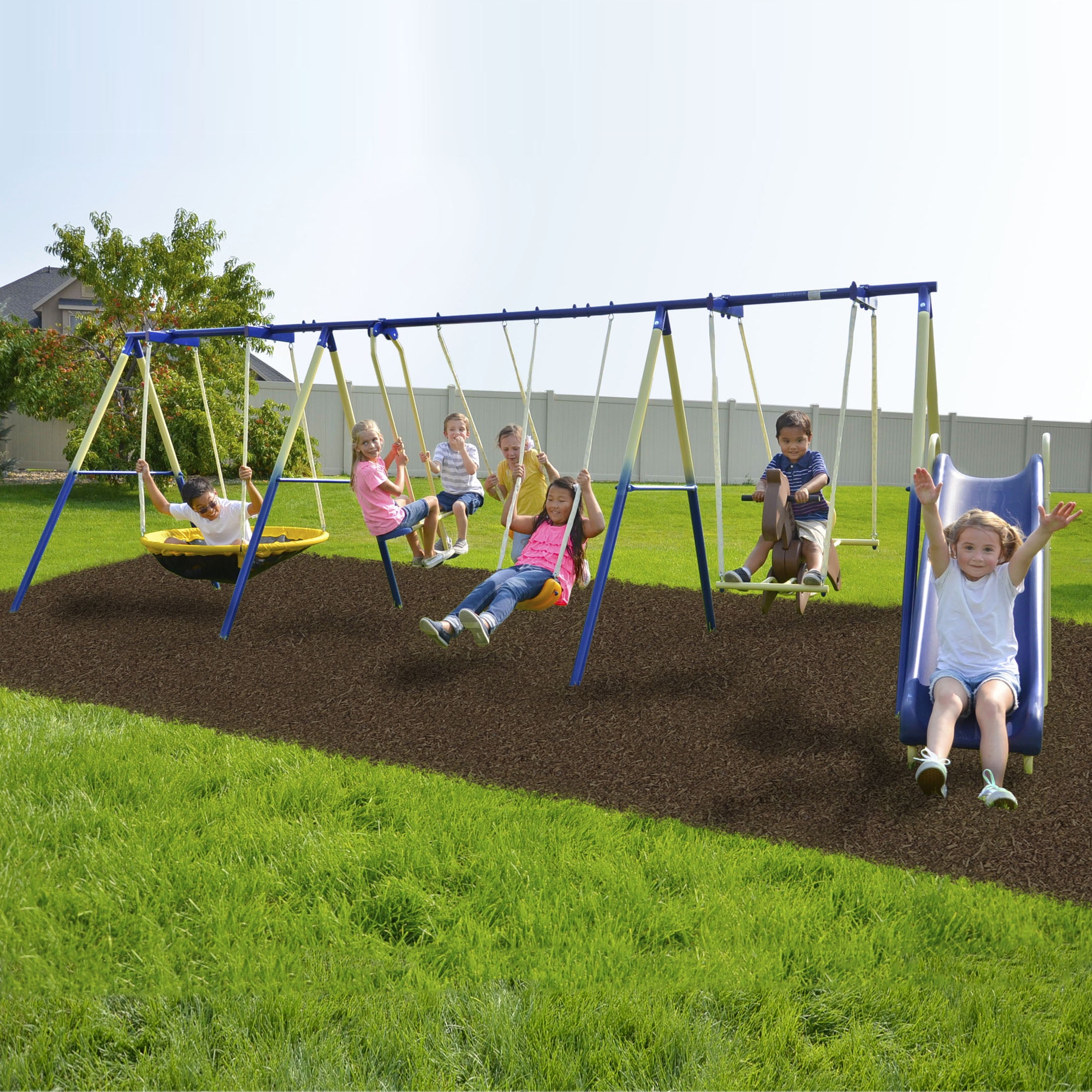 Sportspower swing Set and glider Great Outdoor Fun For The Kids !!!!! 