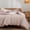 Pink, variant on 3 Pieces Striped Pinstripe Duvet Cover Set Breathable Durable 100% Washed Cotton Khkai Comforter Cover for All Seasons Chic Linen Like Textured Queen Bedding Set