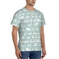 thumbnail image 4 of Yiaed White Swan Print Mens Short Sleeve Tight Fit T-Shirt, Crewneck Casual Tee-Small, 4 of 5