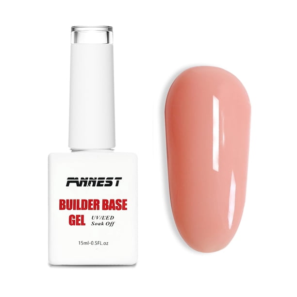 Esmalte gel base rubber FANNEST Builder 15 ml, rosa transparente