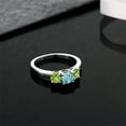 thumbnail image 3 of Gem Stone King 1.45 Ct Round Blue Zircon Green Peridot 925 Sterling Silver Ring (Size 9), 3 of 5