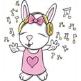 thumbnail image 3 of Bunny Duvet Cover Set, Rock Star Rabbit Animal Speakers Music Notes Girls Humor Heart Cartoon, Decorative 2 Piece Bedding Set with 1 Pillow Shams, Twin Size, Pale Pink Yellow, by Ambesonne, 3 of 3