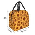thumbnail image 3 of Pofeuu Brown Wood Grain Sunflower A Print Lunch Bag Lunch Box Insulated Lunch Bag Adult Lunch Box for Men and Women, 3 of 8