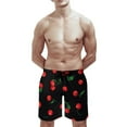Cherry Fruit Pattern Men's Beach Shorts Pajama Shorts Swim Trunks with