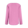 thumbnail image 6 of LISTHA Long Sleeve T Shirt Women Fashion Pleated Tops Crew Neck Dressy Tunic Tops Trendy 2025 Blouses Pink S, 6 of 6