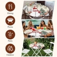 thumbnail image 7 of Beige Christmas Round Tablecloth, Fitted Table Cover with Elastic for 45"-54" Round Tables, Snowman Xmas Tree Elk Poinsettia Table Cloth Outdoor Indoor Dinning Party Waterproof Tablecloths, 7 of 7