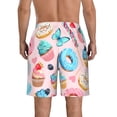 thumbnail image 3 of Kdxio Cupcakes and Donuts Pattern Mens Casual Shorts - Drawstring Summer Beach Sports Shorts for Men, 3 of 9