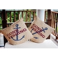 thumbnail image 4 of 18" x 18" Simply Daisy Gone Fishing Indoor/Outdoor Pillow, Maroon Red Qty 1, 4 of 6