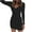 Black, variant on Aoochasliy Fall Dresses for Women Fall Fashion A-Line V-neck Long-sleeved Bag Hip Autumn and Winter Dress