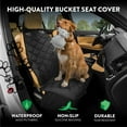 thumbnail image 4 of Plush Paws Products Premium Bucket Car Seat Protector w/ Diamond Stitching | Washable & Waterproof Front Seat Dog Cover for Car, Truck, & SUV | Nonslip, Tear Resistant Pet Passenger Seat Cover | Black, 4 of 6