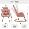 thumbnail image 5 of Newboti Teddy Fabric Upholstered Nursery Rocking Glider Chair Mid Century Modern Accent Arm Chair Padded Seat with High Backrest and Pillows for Living Room Bedroom Offices (Pink Teddy) 54029603686704, 5 of 16