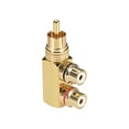 thumbnail image 3 of RCA Male to 2 RCA Female Connector Stereo Audio Video Adapter Coupler Gold-plated Brass 3Pcs, 3 of 3