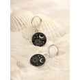 thumbnail image 4 of Black Enamel Celestial Star Sun Moon Dangle Drop Earrings, Vintage Statement Jewelry Gift for Women, 4 of 14