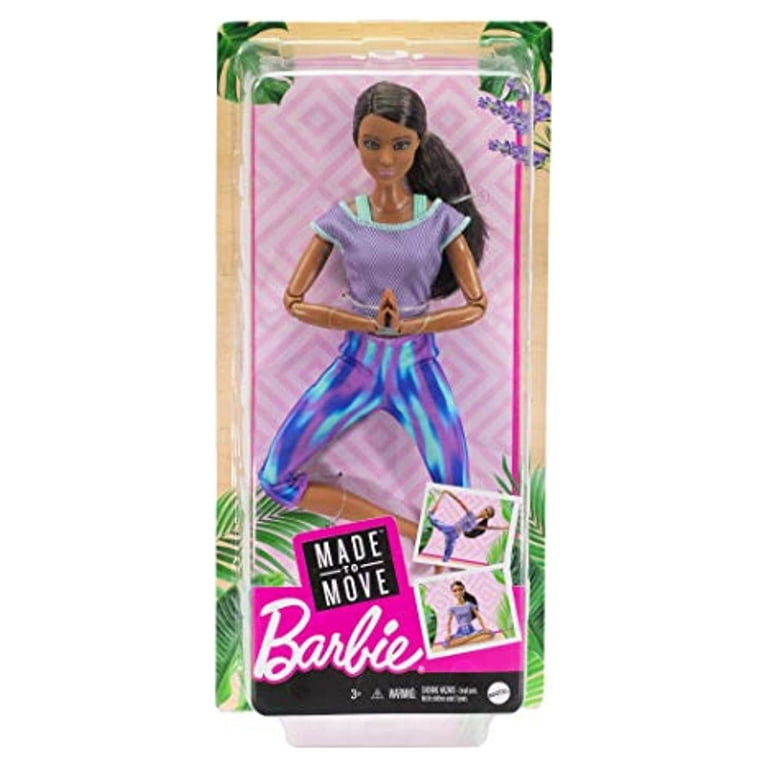  Barbie Made to Move Dolls with 22 Joints and Yoga Clothes,  Floral, Pleach : Toys & Games
