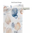 thumbnail image 5 of Coastal Kitchen Valances for Windows Farmhouse Linen Window Valance Curtain for Living Room Window Treatment Coral Starfish Shell Couch Ocean Beach Summer Valance Rod Pocket Topper, 60 x 18 Inch, 5 of 6