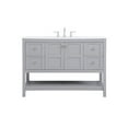 thumbnail image 3 of Elegant Decor Theo 48" Steel and Solid Wood Single Bathroom Vanity in Gray, 3 of 8