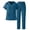 #251-Navy, variant on Womens Nurse Uniform Set Short Sleeve Round Neck Top with Pockets Scrub Set Soft Breathable for Work Daily Gift