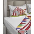 thumbnail image 2 of Ambesonne Cartoon Fitted & Top Sheet Set with Shams, Circus Tent, Multicolor, 2 of 4