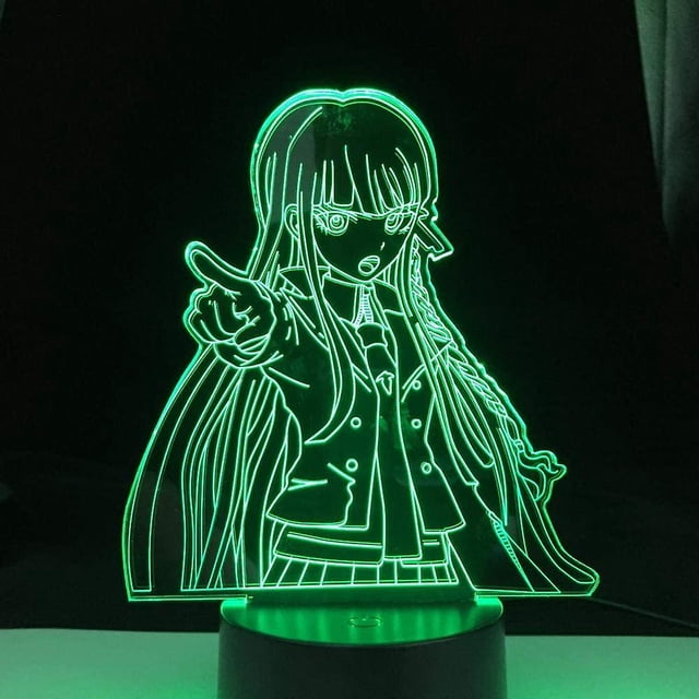 Anime Kyoko Kirigiri Night Lights Anime 3d Illusion Lámpara de mesa 7 colores cambiantes Touch Navidad Decoración Cumpleaños Vacaciones Regalos Night Light para el hogar Feliz Sencillez