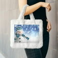 thumbnail image 6 of Yiaed Christmas Snowman In The Snow Print Fluffy Shoulder Bag Plush Bags Women Ladies Tote Bag Fluffy White Furry Purse Handbag for Autumn and Winter, 6 of 7