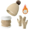 thumbnail image 2 of Bibifish Womens Hat Gloves Scarf Sets Trendy Fleece Lined Beanies Hat Gloves And Neck Warmer Soft 3 Pc Winter Cold Weather Hat Gloves Scarf Sets, 2 of 6