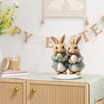 thumbnail image 5 of HuiXinOu Easter Bunny Egg Acrylic Tabletop Decoration 2D Flat Stand-up Design Cool Cowboy Style for Home Party Table Centerpiece Spring Decor, 5 of 6