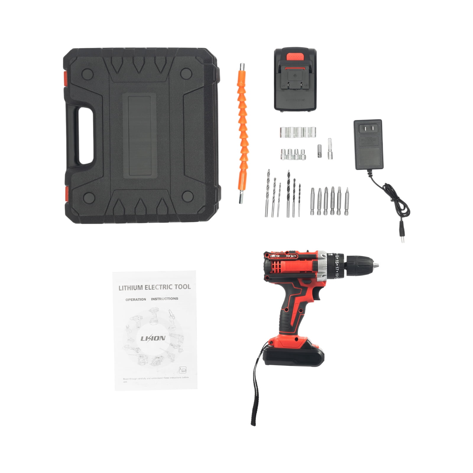 Electric Power Drill Set, Variable Speed Electric Drill with Battery&Drill Bits, Cordless Electric Drill Set