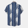 thumbnail image 3 of Camisas Para Hombre Slim Fit Camisa de manga corta con solapa y hebilla de bolsillo con impresión digital 3D para hombre (Blue, 3XL), 3 of 4
