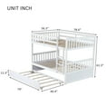 thumbnail image 5 of Bellemave Full Over Full Solid Rubber Wood Bunk Bed with Trundle and Ladder Convertible into 2 Full Size Beds with Headboard and Footboard 2 Full Bunk Bed with Twin Trundle, White, 5 of 11