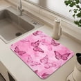 thumbnail image 6 of Dish Drying Mat Absorbent Dish Drainer Kitchen Counter 19.7x15.7inch Dish Drying Pad for Countertops Sinks Draining Racks Pink Butterfly Pattern, 6 of 9