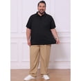 thumbnail image 2 of DARING DIVA Men's Big Tall Casual Short Sleeve Work Textured Knitted Polo Shirt XL Black, 2 of 7
