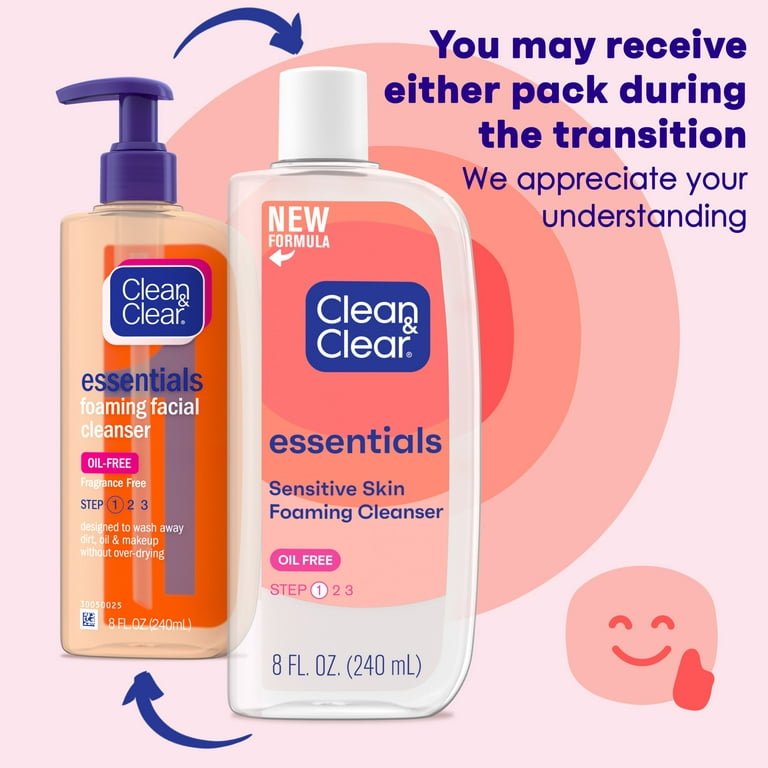 Clean & Clear Essentials Foaming Facial Cleanser, 8 Fl. Oz