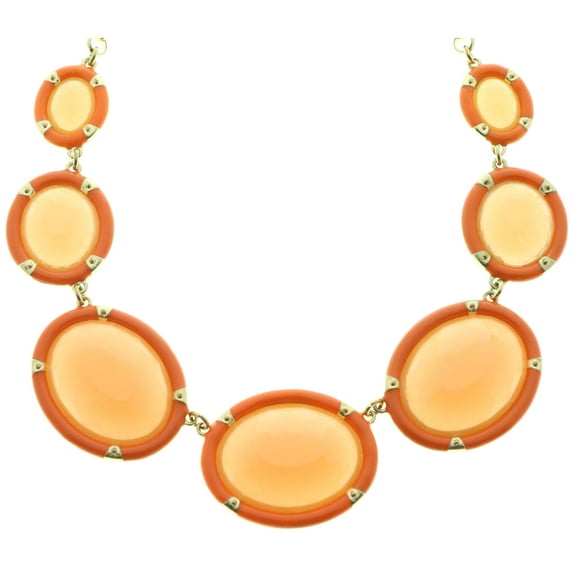 Mi Amore Necklace-Earring-Set Gold-Tone/Orange