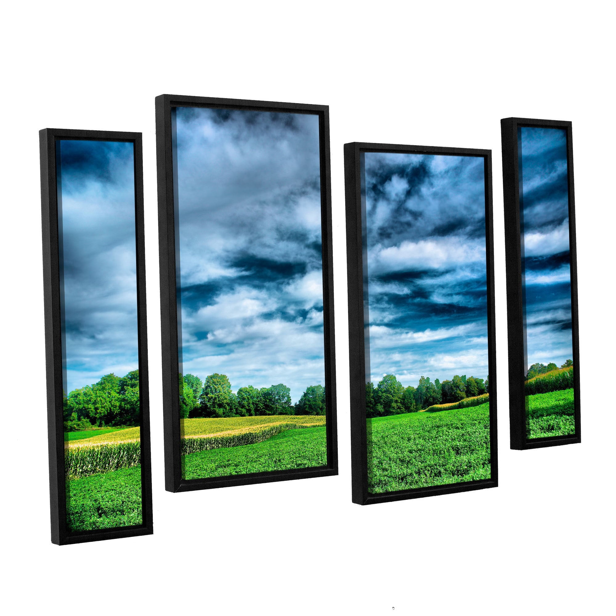 ArtWall Steve Ainsworth "Field of Dreams" 4-Piece Floater Framed Canvas Staggered Set