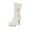 White, variant on jovati Autumn And Winter Waterproof Platform Highheeled Flower Fringed Womens Boots