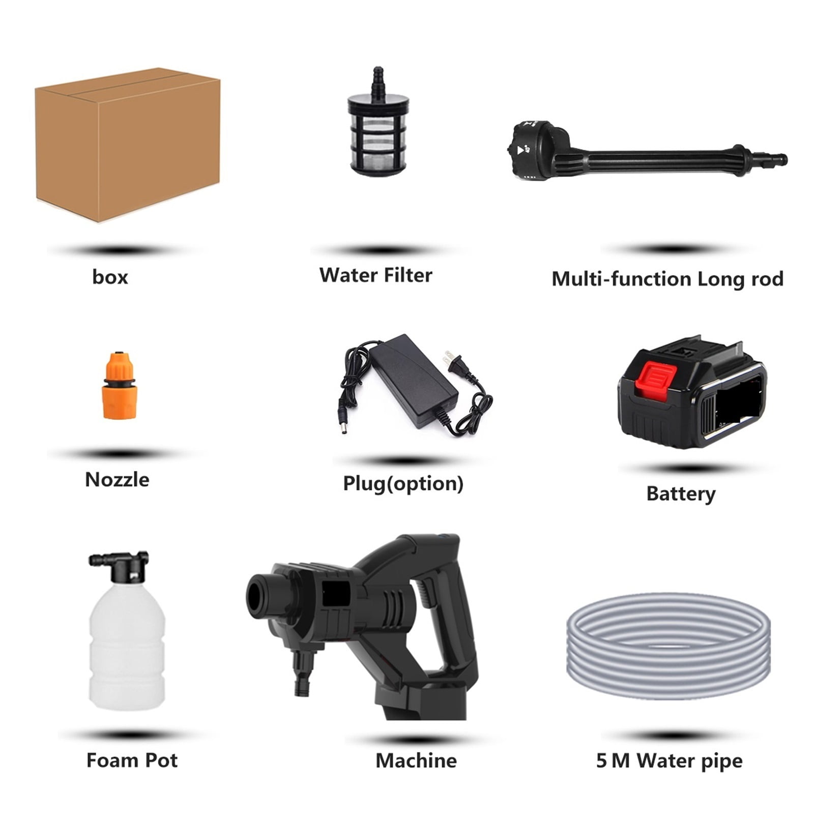 45Bar Cordless High pressure Car Washer Water Spray Gun Portable High Pressure Cleaner Machine Pump Washer For 18V