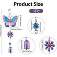 thumbnail image 2 of 1pc Iron Butterfly Wind Chimes with Bell for Outdoor Garden Decorations Purple 405mm, 2 of 9