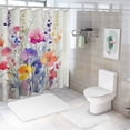 thumbnail image 7 of Fenyluxe Flowers Pretty Shower Curtain Bathroom Decor 100% Polyester Fiber Modern Chic Design Shower Curtain Set with Hooks Various Sizes Sustainable Easy to Install High Definition, 7 of 7